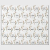 モダンフローラフレームブライダルシャワー白の背景 ラッピングペーパー (フラット)