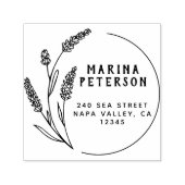 モダンフローラフレーム名姓差出人住所 セルフインキングスタンプ (デザイン)