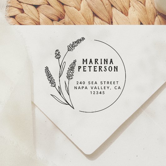 モダンフローラフレーム名姓差出人住所 セルフインキングスタンプ