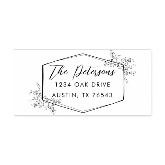 モダンフローラフレーム差出人住所 セルフインキングスタンプ (デザイン)