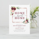 モダンフローラフレーム引っ越し祝いパーティーパーティの招待状 招待状 (スタンド正面)