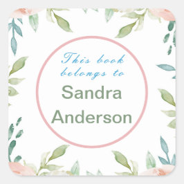 モダンフローラブックは名前をカスタムするメッセージに属する スクエアシール