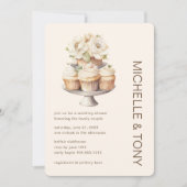 モダンフローラブライダルシャワーウェディングシャワー 招待状 (正面)