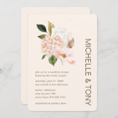 モダンフローラブライダルシャワーウェディングシャワー 招待状 (正面/裏面)
