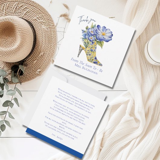 モダンフローラブライダルシャワーサンキューカード