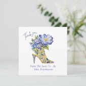 モダンフローラブライダルシャワーサンキューカード (スタンド正面)