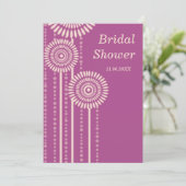 モダンフローラブライダルシャワー招待状-ホットピンク 招待状 (スタンド正面)