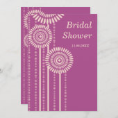 モダンフローラブライダルシャワー招待状-ホットピンク 招待状 (正面/裏面)