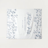 モダンフローラブライダルシャワー背景 タペストリー (正面(横))