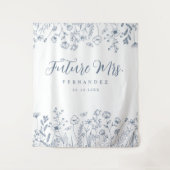 モダンフローラブライダルシャワー背景 タペストリー (正面)