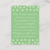 モダンフローラブライダルシャワー表示カード及びラベル エンクロージャーカード (裏面)