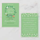 モダンフローラブライダルシャワー表示カード及びラベル エンクロージャーカード (正面/裏面)