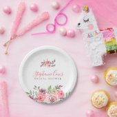 モダンフローラブライダルシャワー ペーパープレート (パーティー)