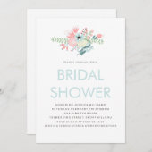 モダンフローラブライダルシャワー 招待状 (正面/裏面)