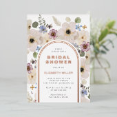 モダンフローラブライダルシャワー 箔招待状 (立ち正面)