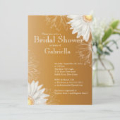 モダンフローラブラウンデイジーブライダルシャワー 招待状 (スタンド正面)