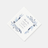 モダンフローラブルーウォーターパーソナライズされた色 スタンダードカクテルナプキン (角)
