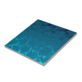 モダンフローラブルーティール（緑がかった色）パターンセラミックタイル タイル (側面)