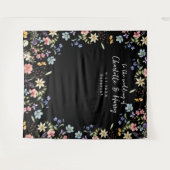 モダンフローラブ結婚ラックの背景 タペストリー (正面(横))