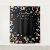 モダンフローラブ結婚ラックの背景 タペストリー (正面)