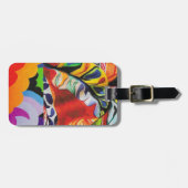 モダンフローラペイズリー抽象芸術 ラゲッジタグ (正面横)