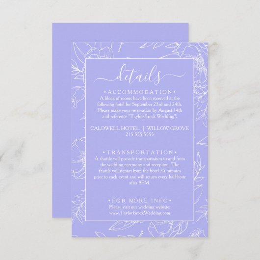 モダンフローラペイ結婚ンクル詳細 エンクロージャーカード (正面/裏面)