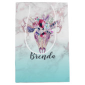 モダンフローラボホスカル&マーブルグラデーション ミディアムペーパーバッグ (正面)