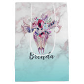 モダンフローラボホスカル&マーブルグラデーション ミディアムペーパーバッグ (裏面)