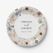 モダンフローラボ結婚タニカル ペーパープレート (正面)