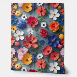 モダンフローラミックスとマッチ紙花 壁紙