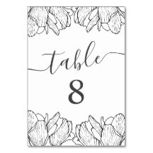 モダンフローラミニマルブラック&ホワイト結婚ズ