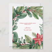 モダンフローラミニマルリースメリークリスマス シーズンカード (裏面)