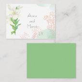 モダンフローラミニマル結婚式招待状 ノートカード (正面/裏面)