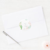 モダンフローラミニマル結婚式招待状 ラウンドシール (封筒)