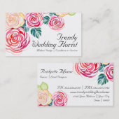 モダンフローラモダンバラフラワーウェディング 名刺 (正面/裏面)