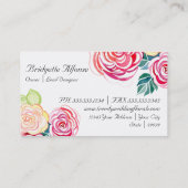 モダンフローラモダンバラフラワーウェディング 名刺 (裏面)