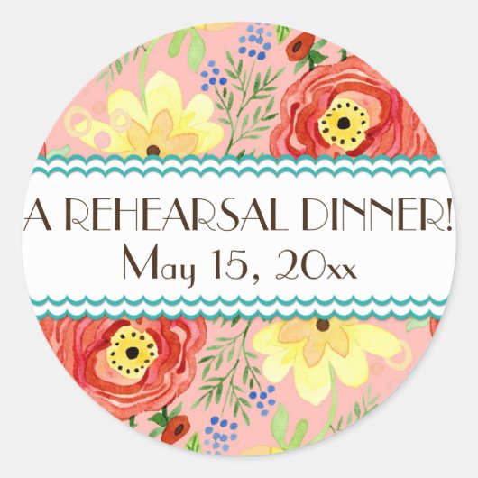 モダンフローラモダンラヌンキュラス葉バラブラケット ラウンドシール (正面)