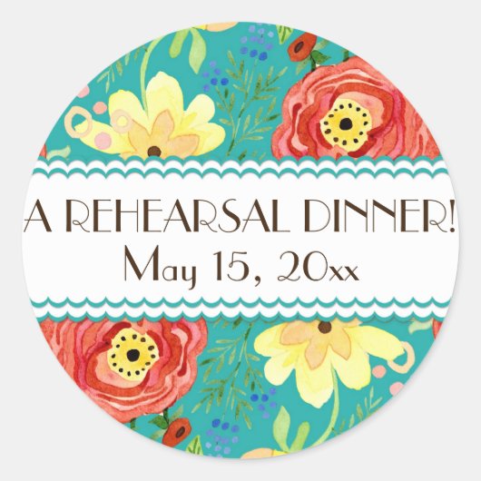 モダンフローラモダンラヌンキュラス葉バラブラケット ラウンドシール (正面)