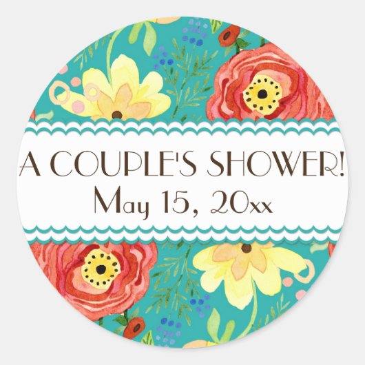 モダンフローラモダンラヌンキュラス葉バラブラケット ラウンドシール (正面)