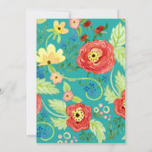 モダンフローラモダンラヌンキュラス葉バラブラケット 招待状 (裏面)