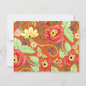 モダンフローラモダンラヌンキュラス葉バラブラケット 招待状 (裏面)