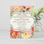 モダンフローラモダンラヌンキュラス葉バラブラケット 招待状 (スタンド正面)