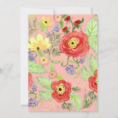 モダンフローラモダンラヌンキュラス葉バラブラケット 招待状 (裏面)