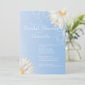 モダンフローラライトブルーデイジーブライダルシャワー 招待状 (スタンド正面)