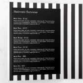 モダンフローラリースストライプのサロン 三つ折りカード (内部最初)