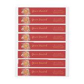 モダンフローラリース二重中国の西結婚西 ラップアラウンドラベル (シート)