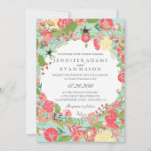 モダンフローラリース結婚式招待状 招待状 (正面)