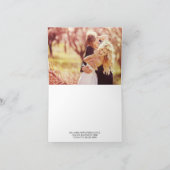 モダンフローラルの写真入りサンクスギュウ婚礼ノート サンキューカード (内部)