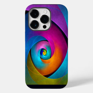 モダンフローラルアブストラクトアート ピンク ブルー パターン #17 iPhone 14 PROケース