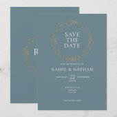 モダンフローラルガーランド Save the Date セーブザデート (正面/裏面)
